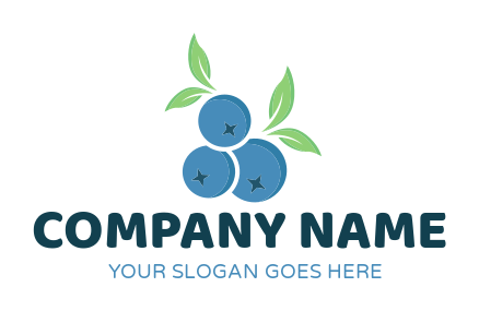 farm logo online three blueberries