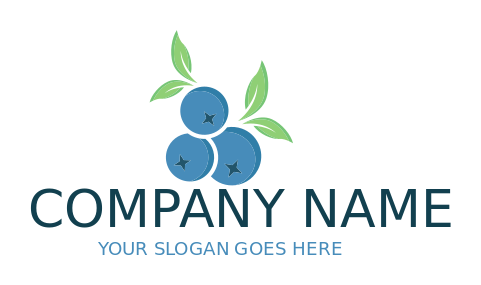 farm logo online three blueberries