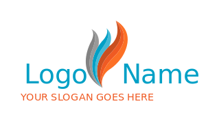 energy logo online orange, blue and grey flame