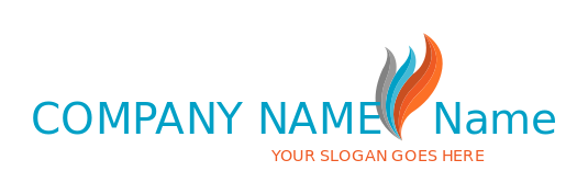 energy logo online orange, blue and grey flame