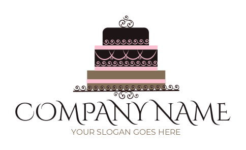 food logo three layer wedding cake with motifs