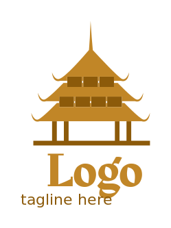 travel logo three level buddhist temple