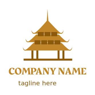 travel logo three level buddhist temple