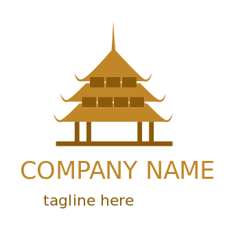 travel logo three level buddhist temple