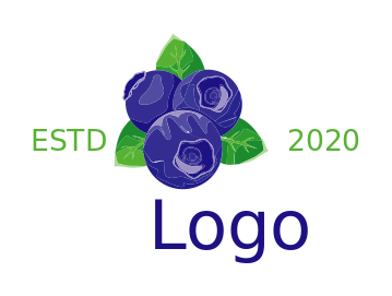 farm logo maker three ripe blueberries 