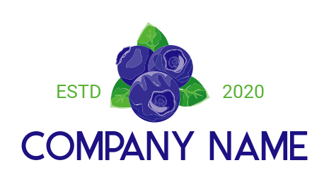 three ripe blueberries farm logo 