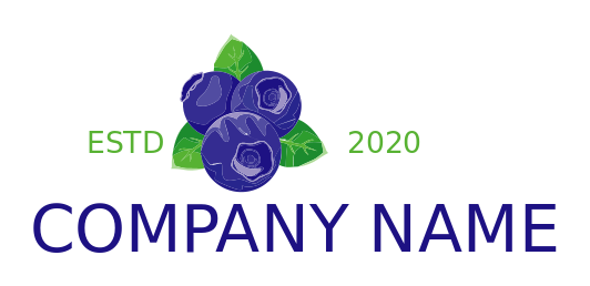farm logo maker three ripe blueberries 