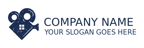 media logo director camera with tile window pane