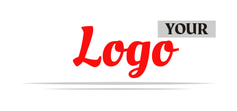 make a text logo tilted with double lines under