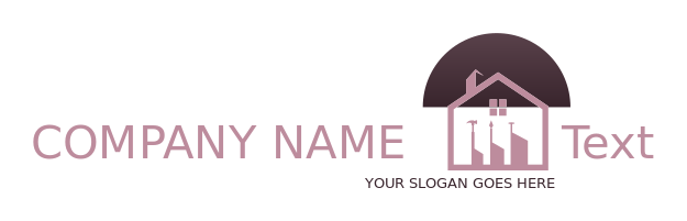 construction logo tools inside house outline