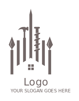 handyman logo tools on top negative house