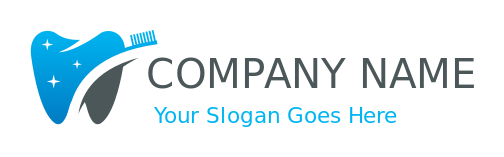 medical logo maker tooth with brush