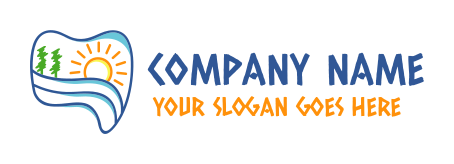 dentist logo tooth with landscape inside