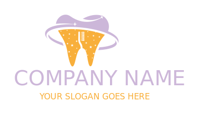 orthodontist logo toothbrush in tooth swoosh