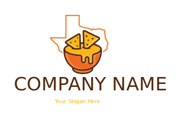 tortilla chips in queso dip in Texas map