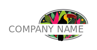 artistic logo maker toucan in colored leaves