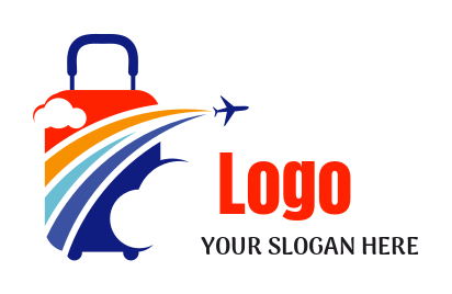 Tour company symbol of colorful luggage