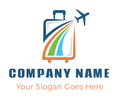 Tour company symbol of colorful luggage