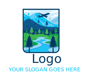 tour guide logo symbol landscape in portrait
