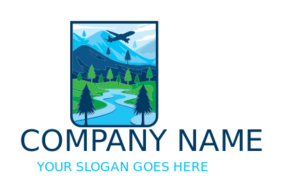 tour guide logo symbol landscape in portrait