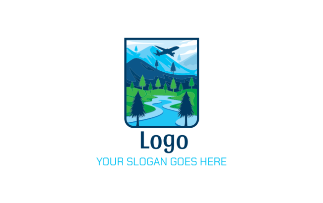 Tour landscape in portrait logo maker