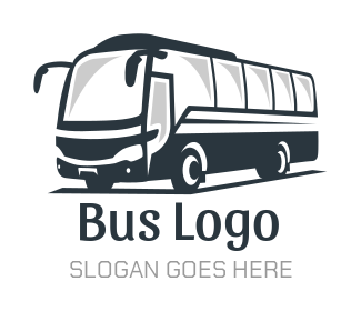 logo maker of tourist bus silhouette 