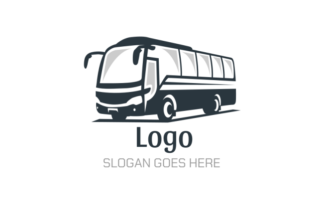 logo maker of tourist bus silhouette 