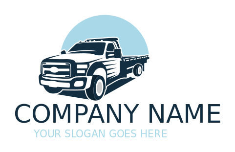 make an auto logo tow truck in circle