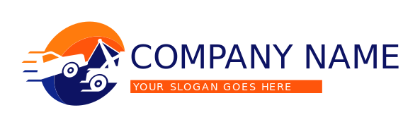 transportation logo tow truck with car in circle