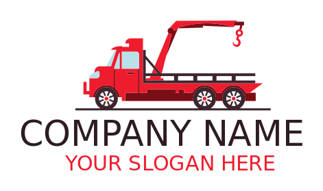 transportation logo tow truck with hook