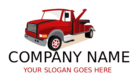 auto logo icon tow truck with wheels