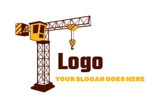 construction logo tower crane with operator cab