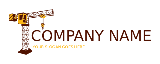 construction logo tower crane with operator cab