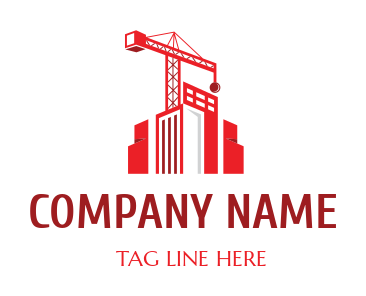 tower crane with hook over buildings