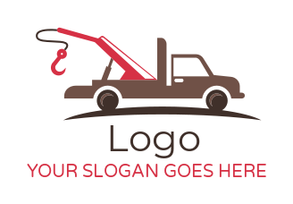 transportation logo tow truck with hook