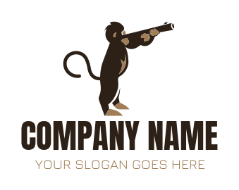 animal logo template toy monkey holding gun