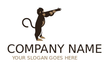 animal logo template toy monkey holding gun