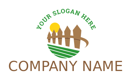 home improvement logo maker grass in fence 