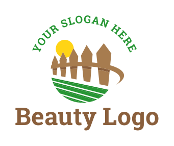 home improvement logo maker grass in fence 