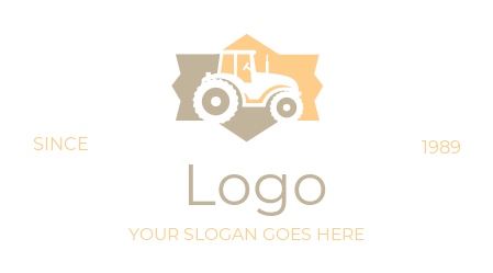 agriculture logo maker tractor with wheels
