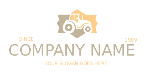 agriculture logo maker tractor with wheels