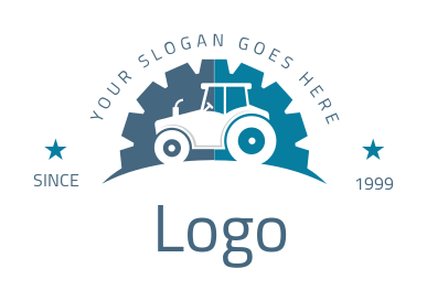 agriculture logo silhouette of tractor in gear