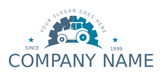 agriculture logo silhouette of tractor in gear