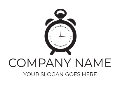 watch company logo alarm clock showing time