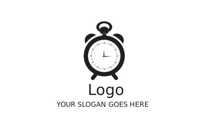 traditional alarm clock showing time logo concept