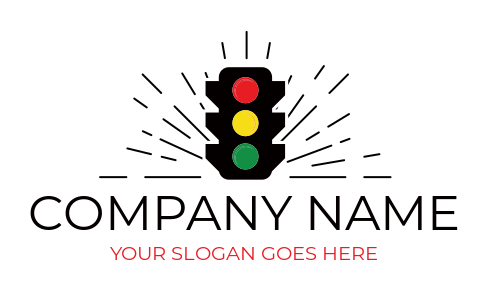 driving school logo traffic signals with rays