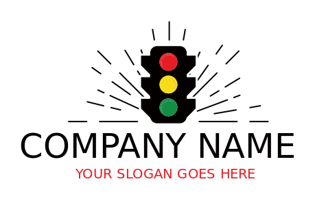 driving school logo traffic signals with rays
