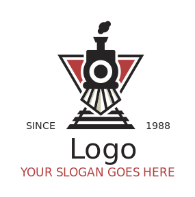 transport logo train on tracks and triangle