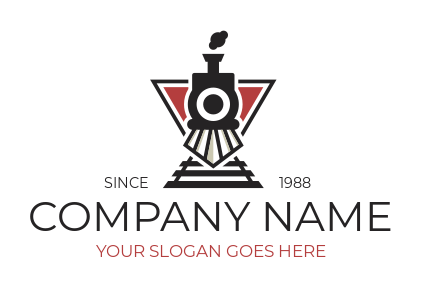 transport logo train on tracks and triangle