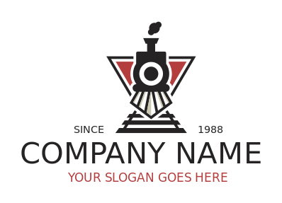 transport logo train on tracks and triangle